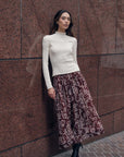 The Carmilla Burgundy Floral Organza Midi Skirt