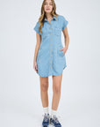 The Cassidy Button Down Mini Dress