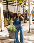 The Casey Denim Top + Pants Set - Sold Separately