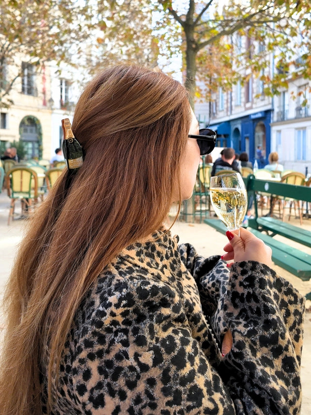 The Hand-Painted Champagne Claw Clip
