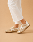 The Mathew Gold Mesh Retro Sneaker