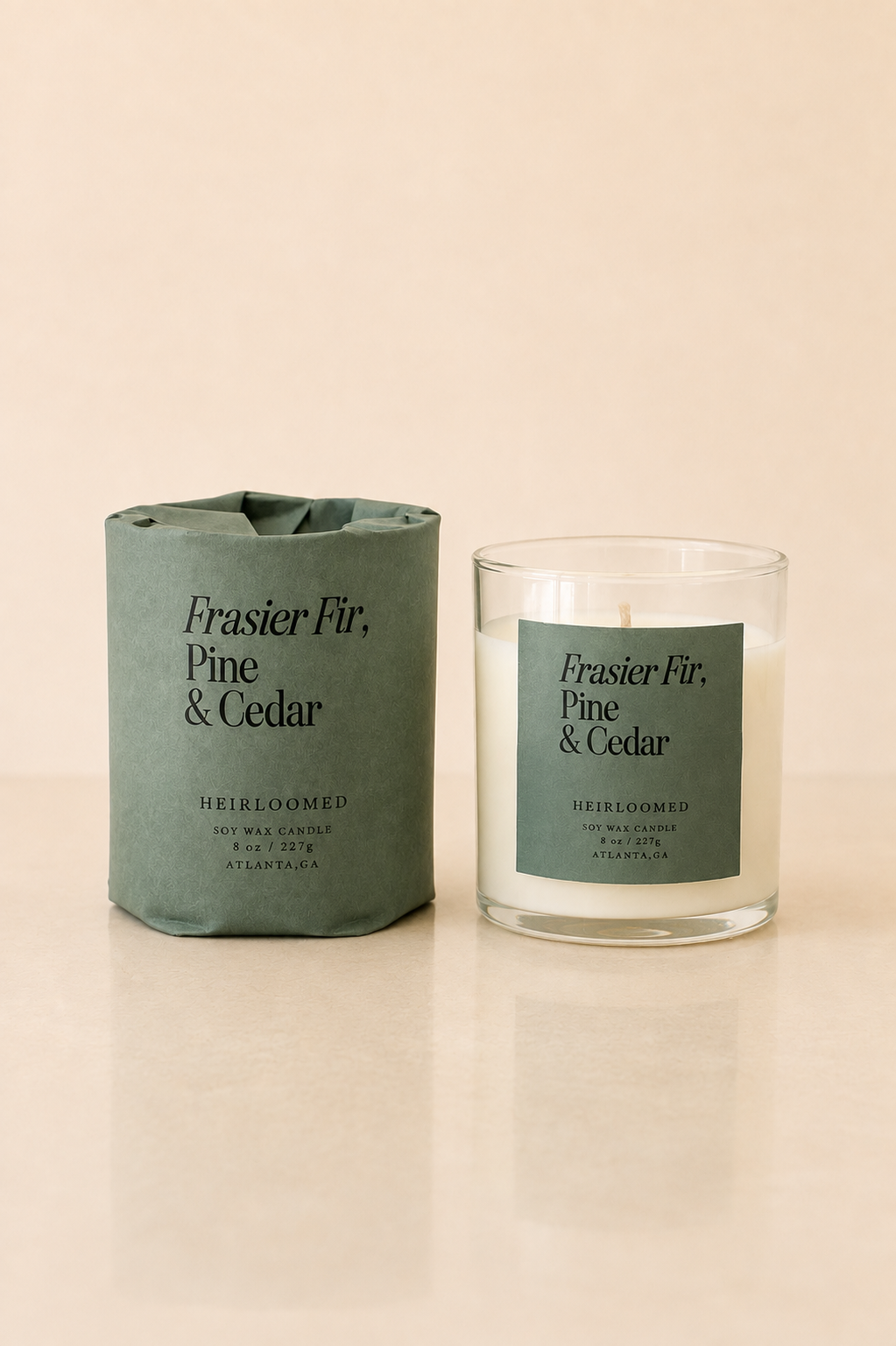 The Frasier Fir, Pine &amp; Cedar Candle by Heirloomed Collection