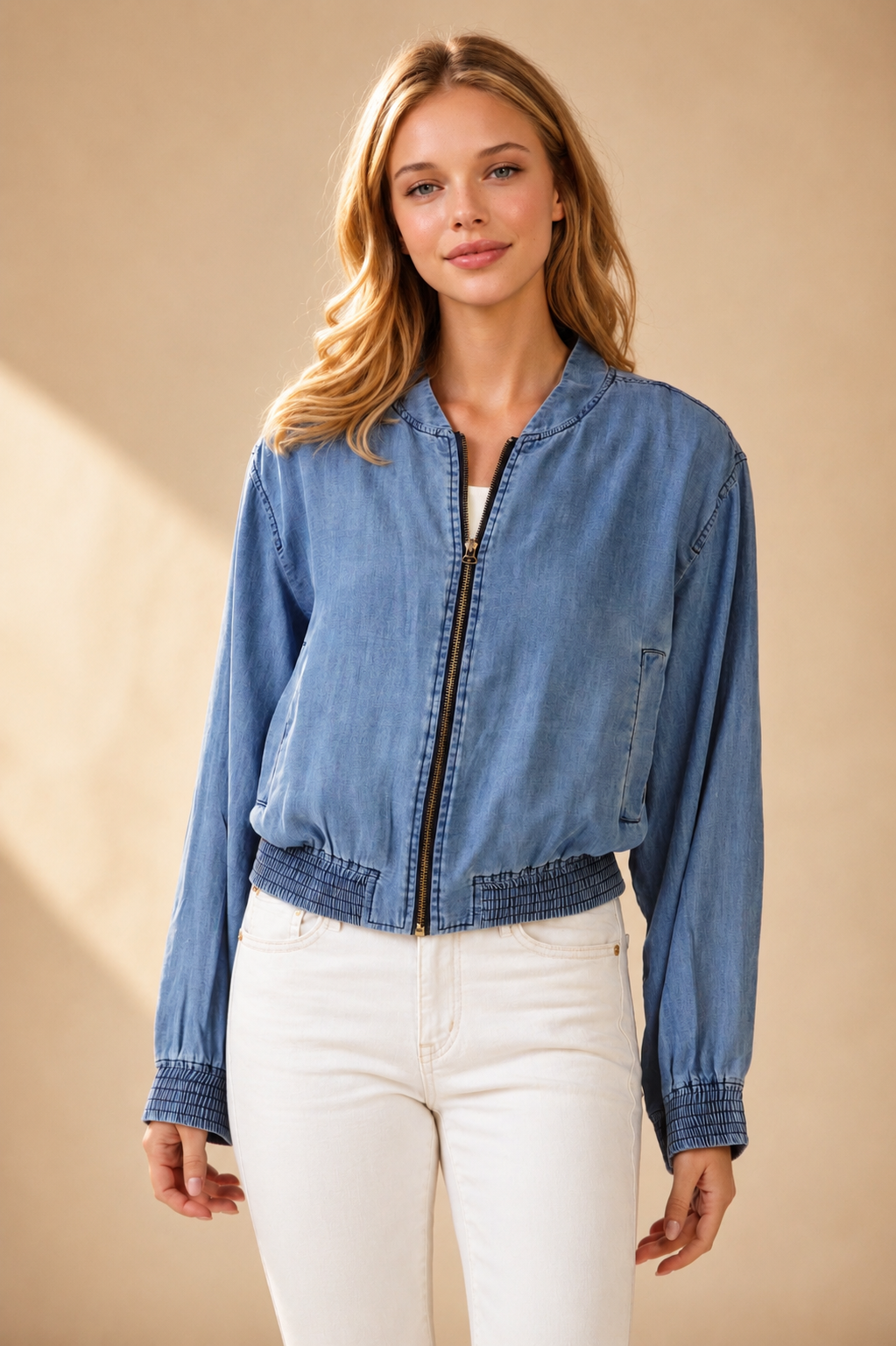 The Kelsey Tencel Bomber Jacket