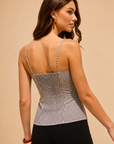 The Darcy Navy Striped Bustier Top