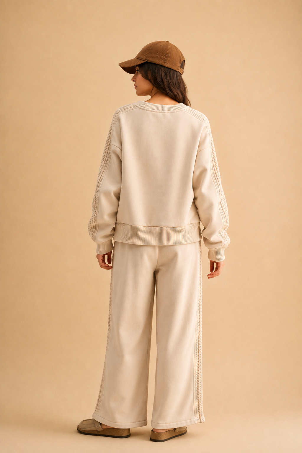 The Effie Beige Lounge Sweater + Pant Set - Sold Separately