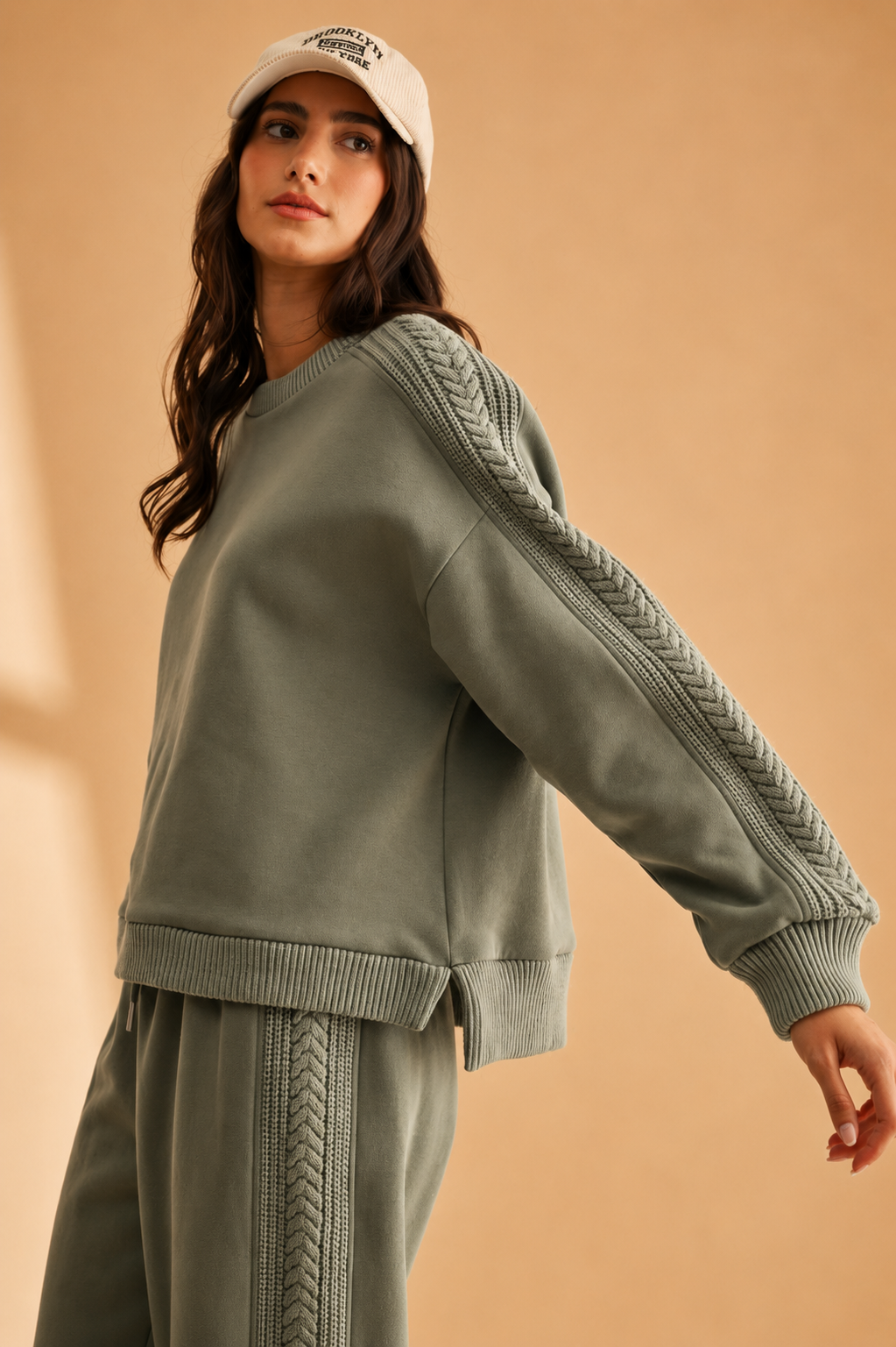 The Effie Sage Lounge Sweater + Pant Set - Sold Separately