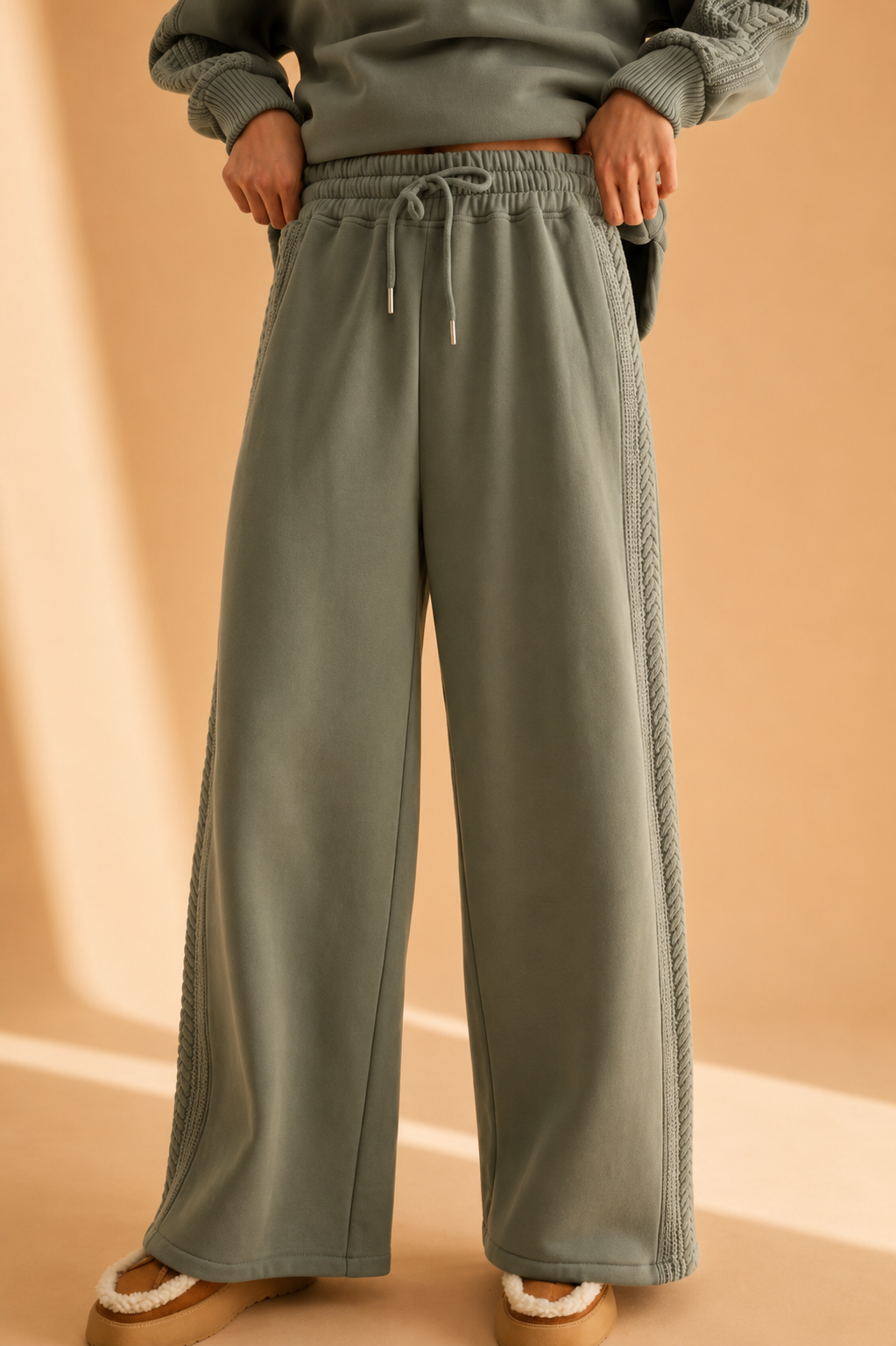 The Effie Sage Lounge Sweater + Pant Set - Sold Separately