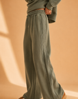 The Effie Sage Lounge Sweater + Pant Set - Sold Separately