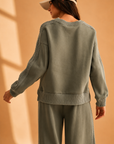 The Effie Sage Lounge Sweater + Pant Set - Sold Separately