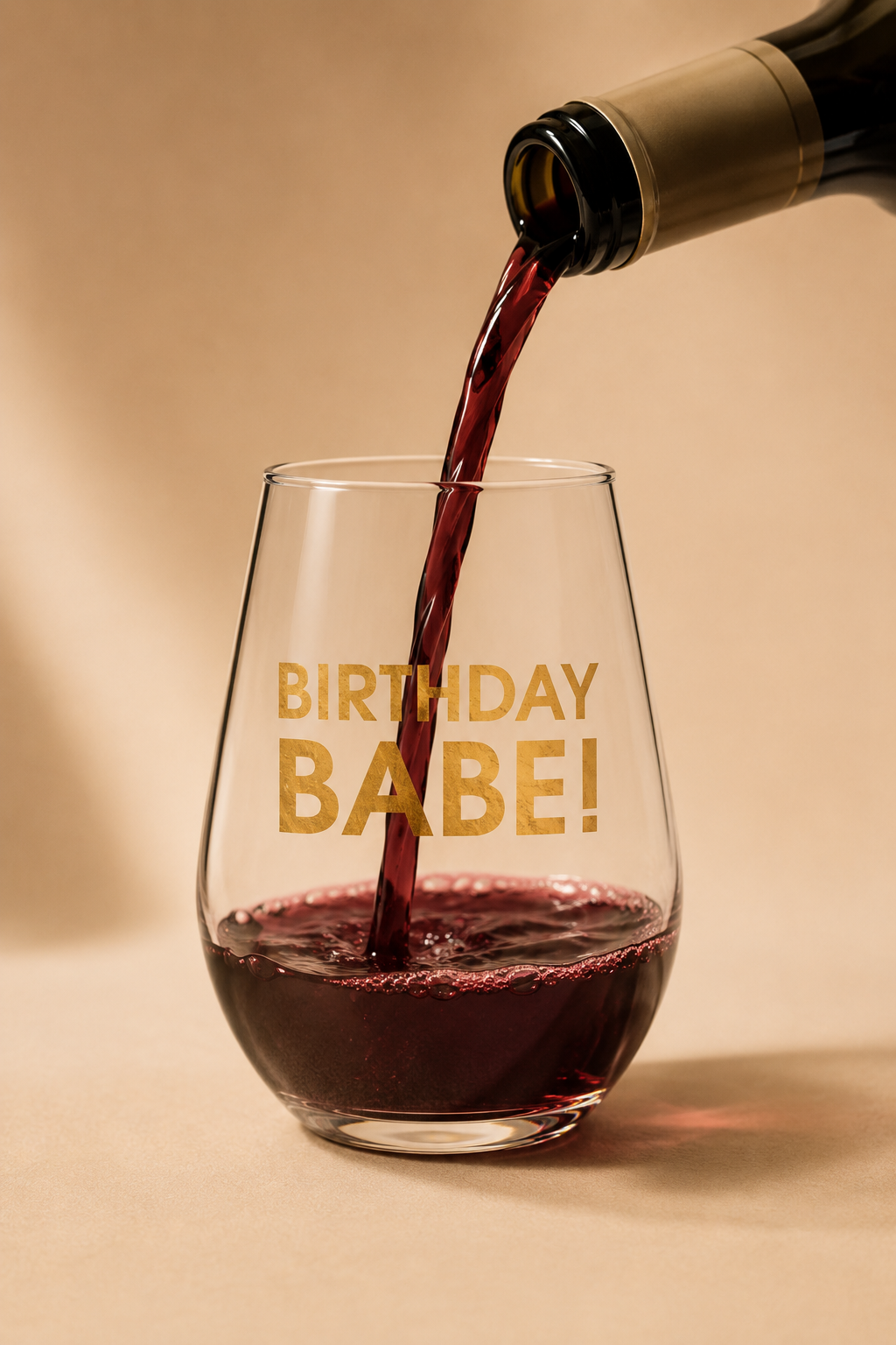 The Birthday Babe Stemless Wine Glass