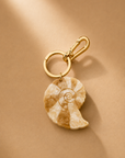 The Hand-Painted Spiral Shell Bag Charm + Keychain