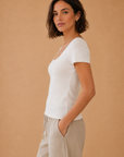 The Erica Ivory Square Neck Top