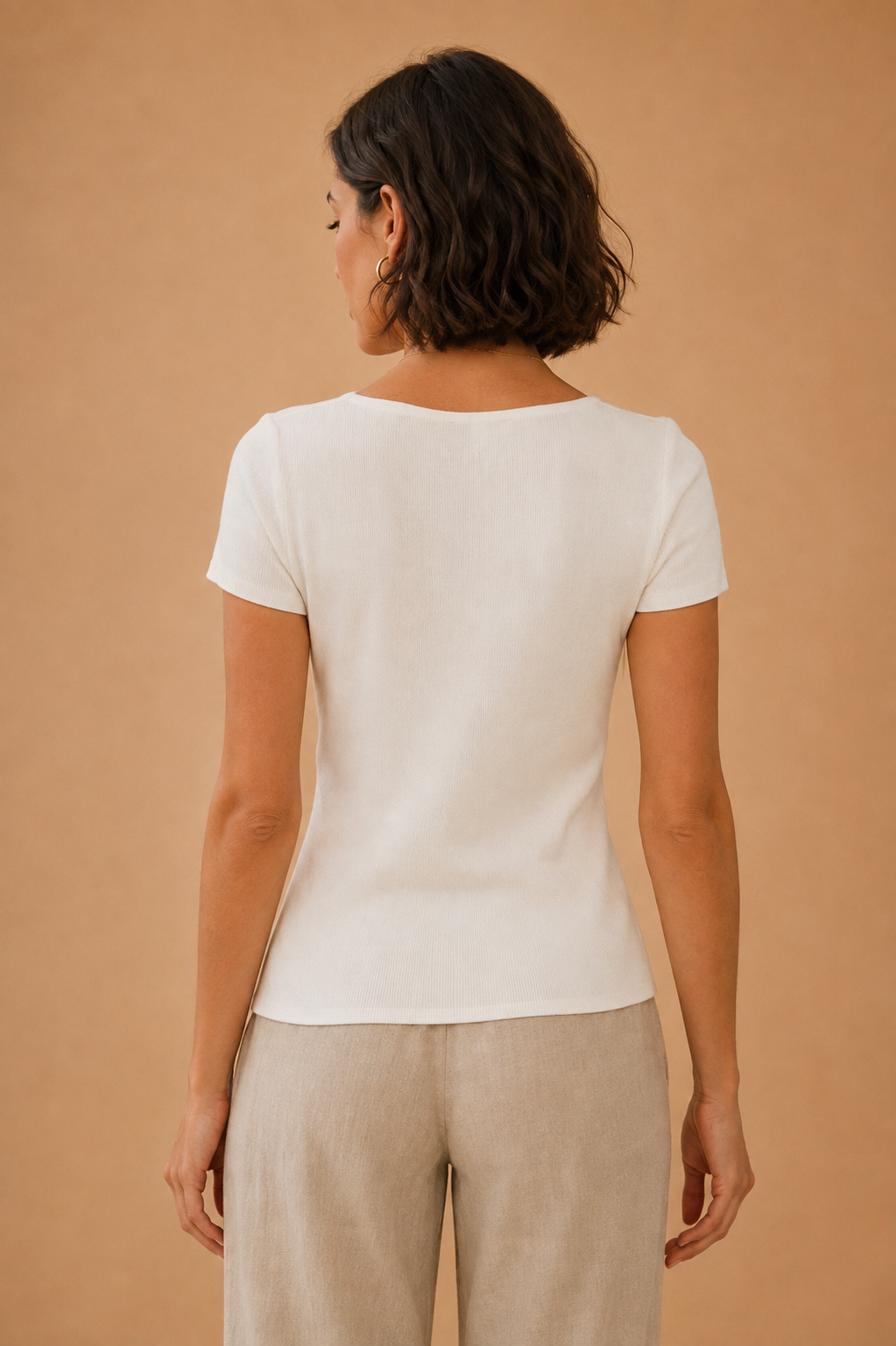 The Erica Ivory Square Neck Top