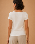 The Erica Ivory Square Neck Top