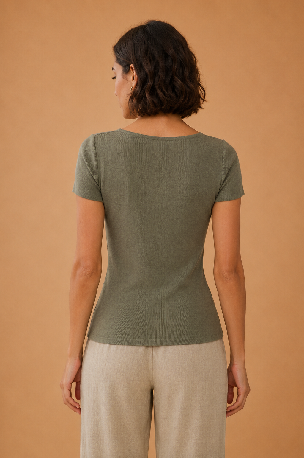 The Erica Olive Square Neck Top