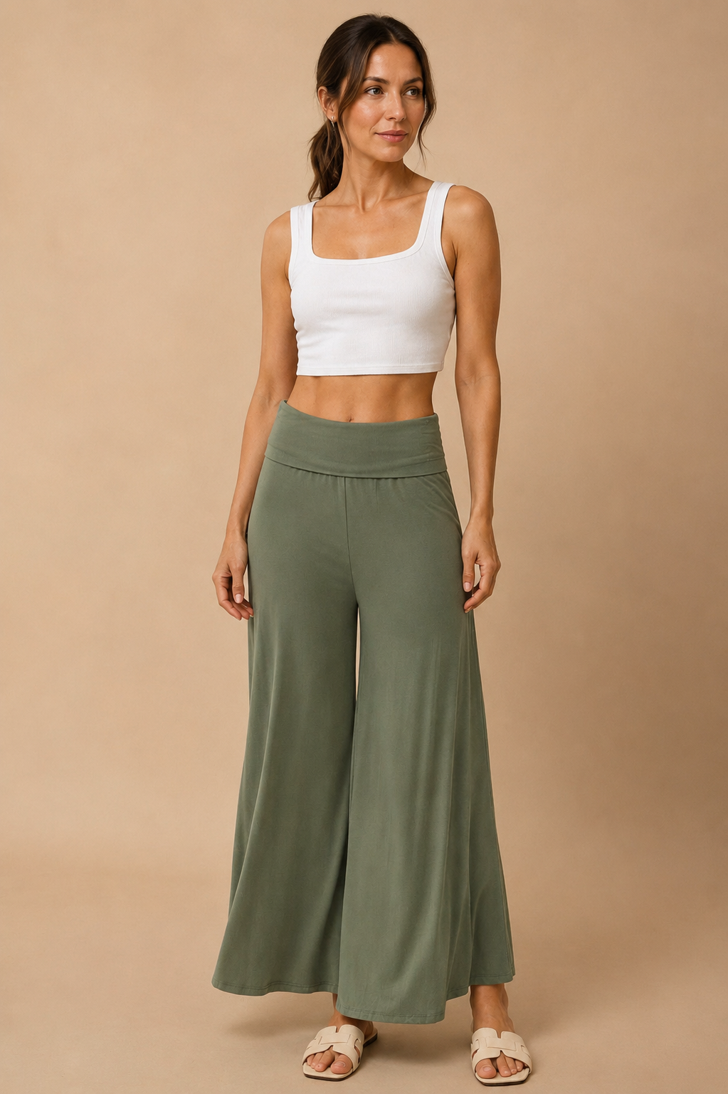 The Jaya Olive Palazzo Pants