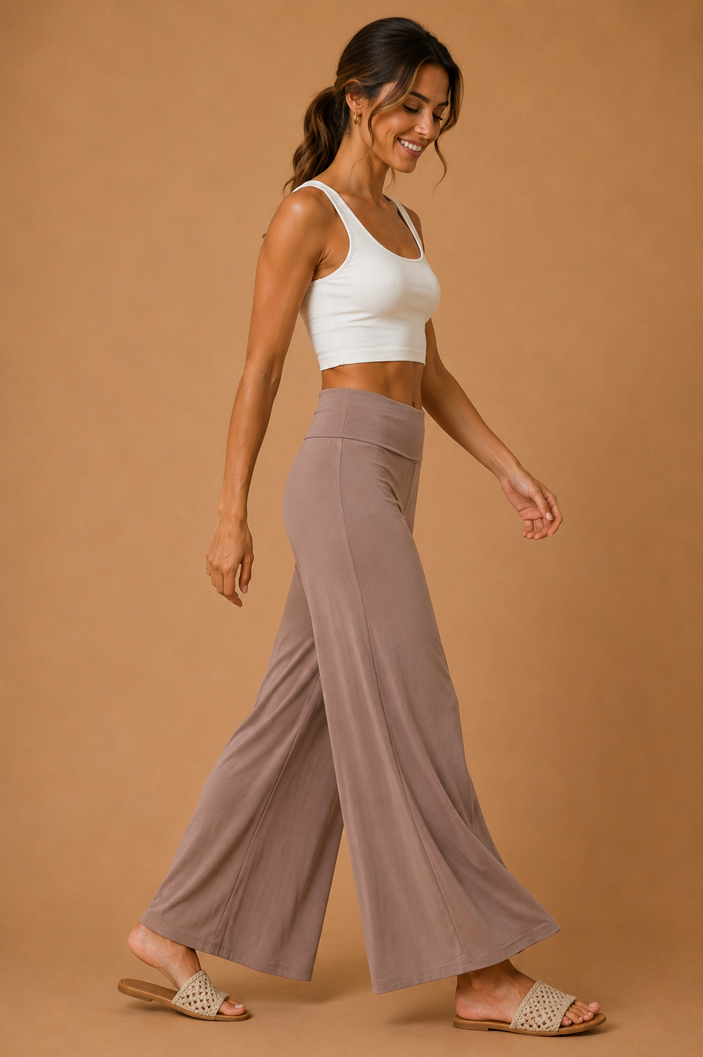 The Jaya Mocha Palazzo Pants