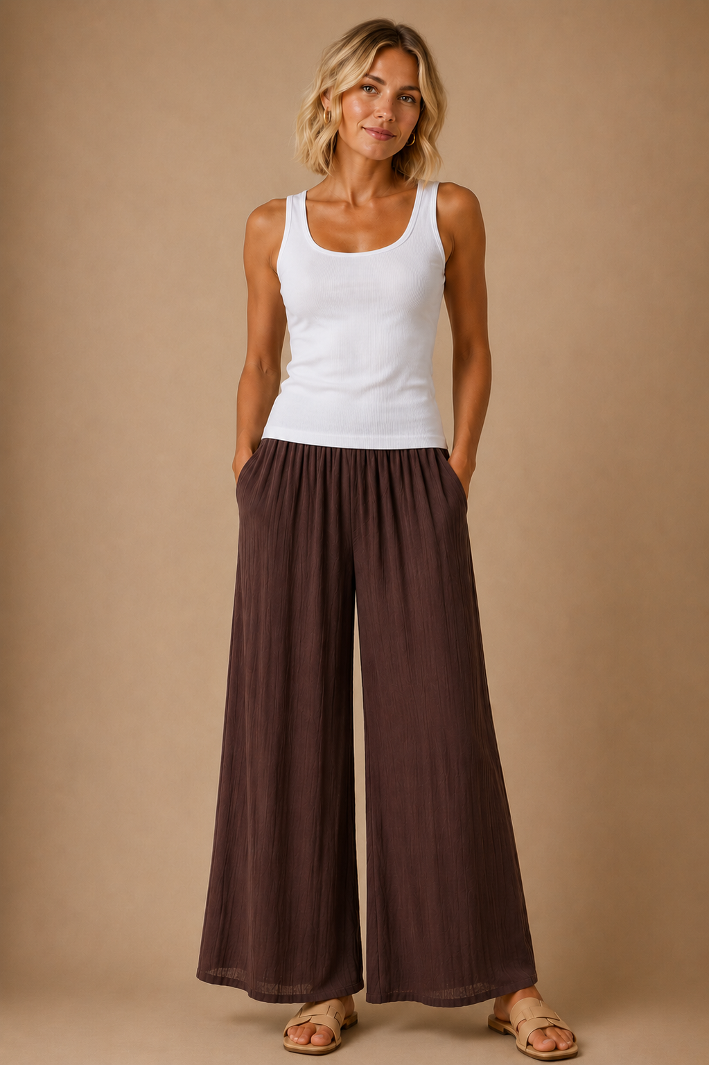 The Amara Chocolate Smocked Pants