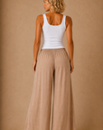 The Amara Taupe Smocked Pants