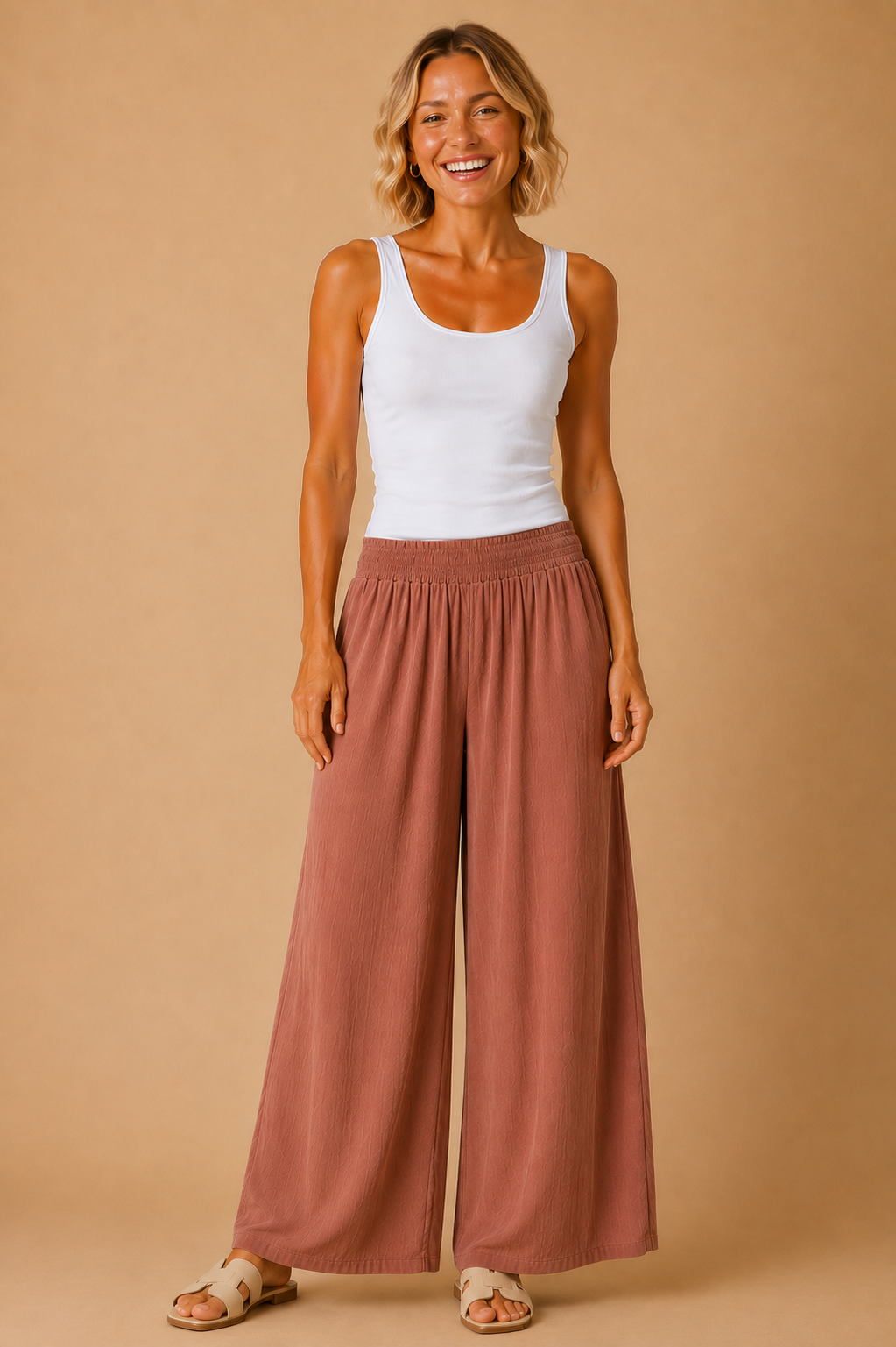 The Amara Nutshell Smocked Pants
