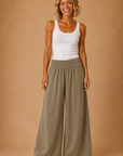 The Amara Vintage Olive Smocked Pants