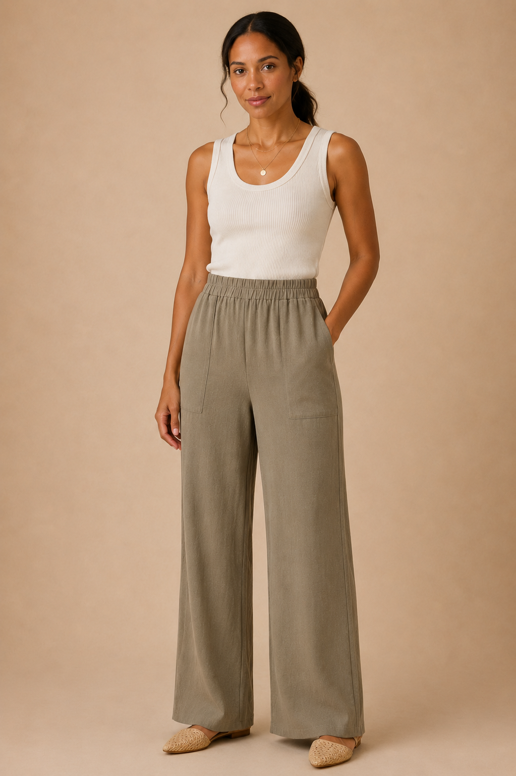 The Kieran Vintage Olive Linen Utility Pants
