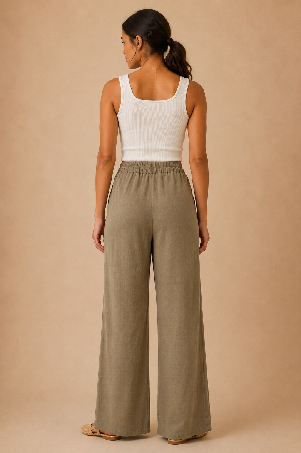 The Kieran Vintage Olive Linen Utility Pants