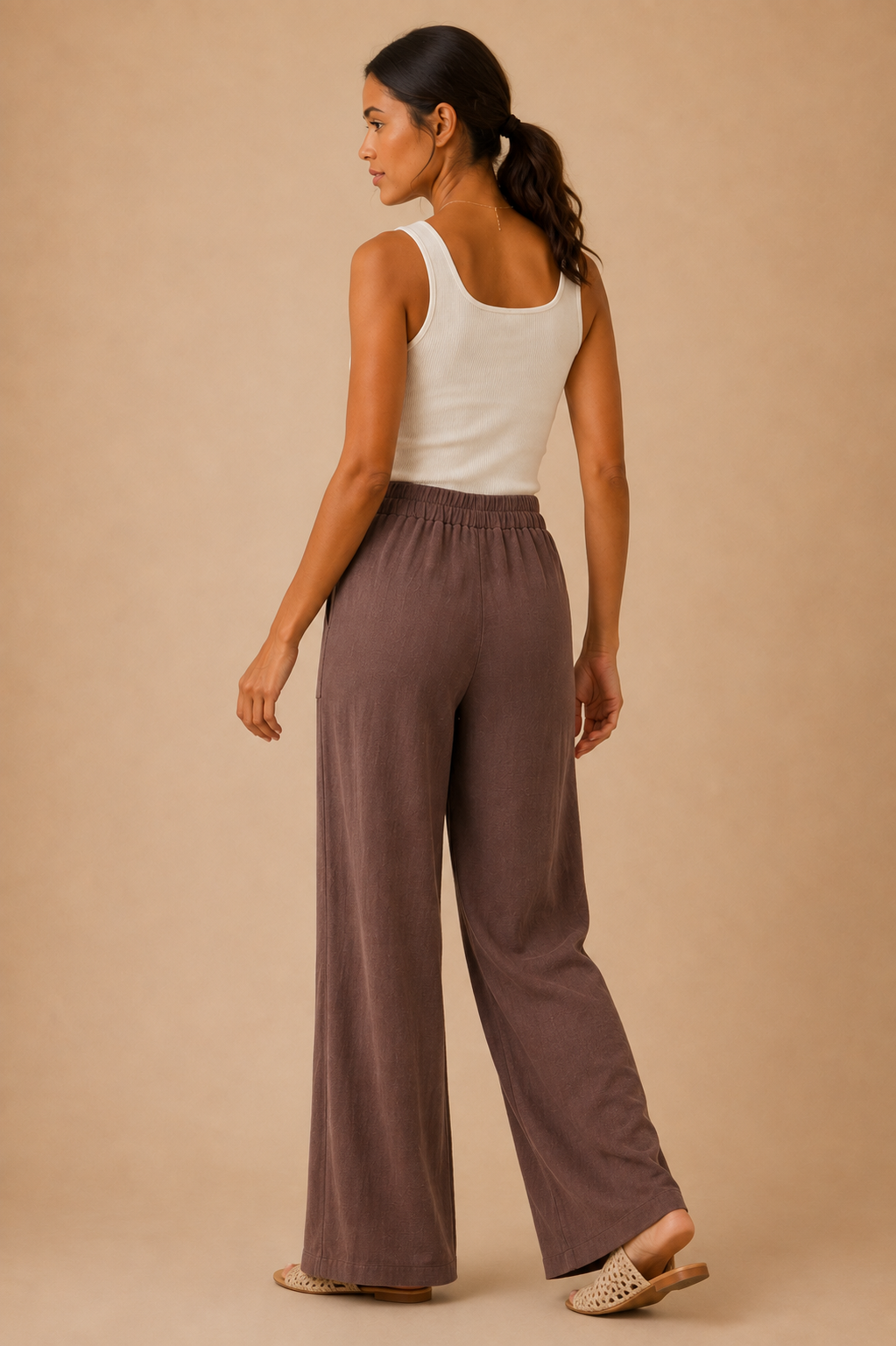 The Kieran Chocolate Linen Utility Pants