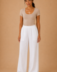 The Kieran Off White Linen Utility Pants