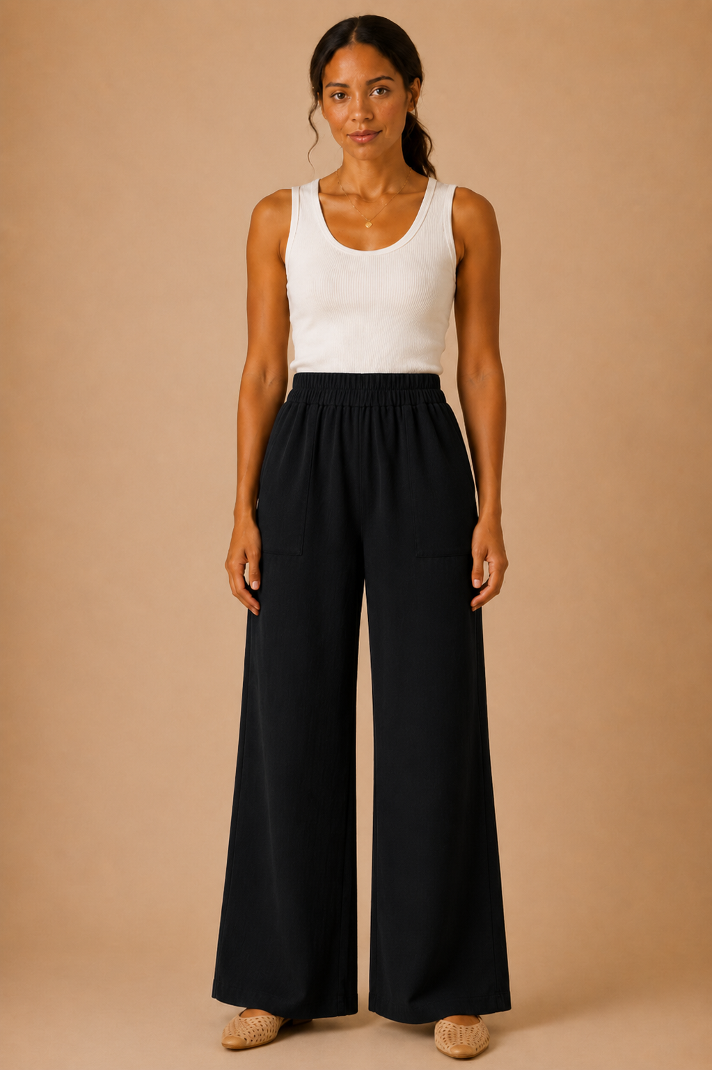 The Kieran Black Linen Utility Pants