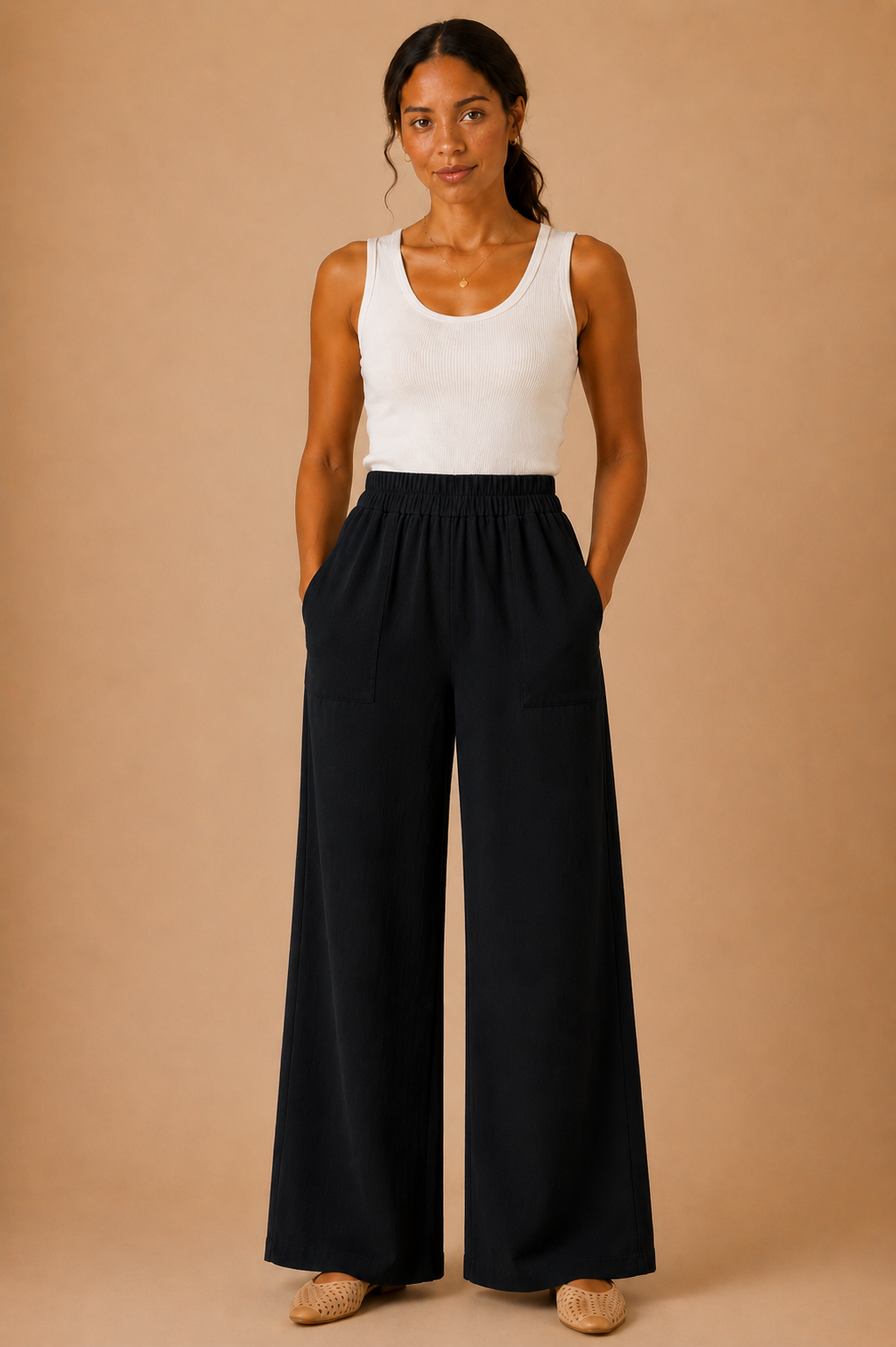 The Kieran Black Linen Utility Pants