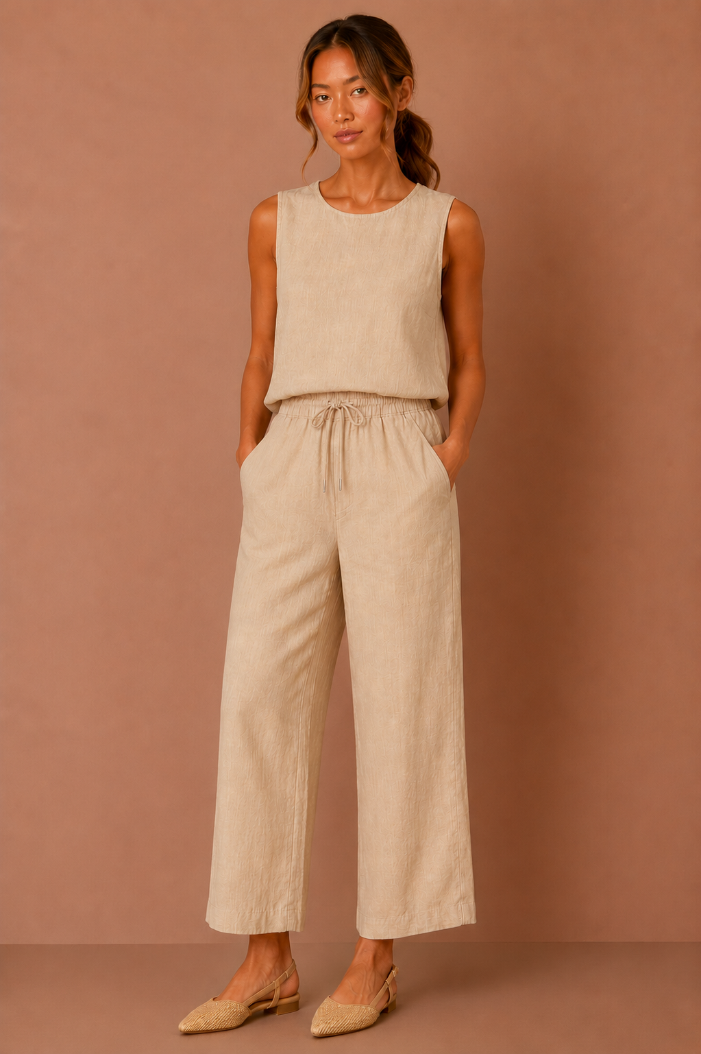 The Kit Linen Top + Pant Set - Sold Separately