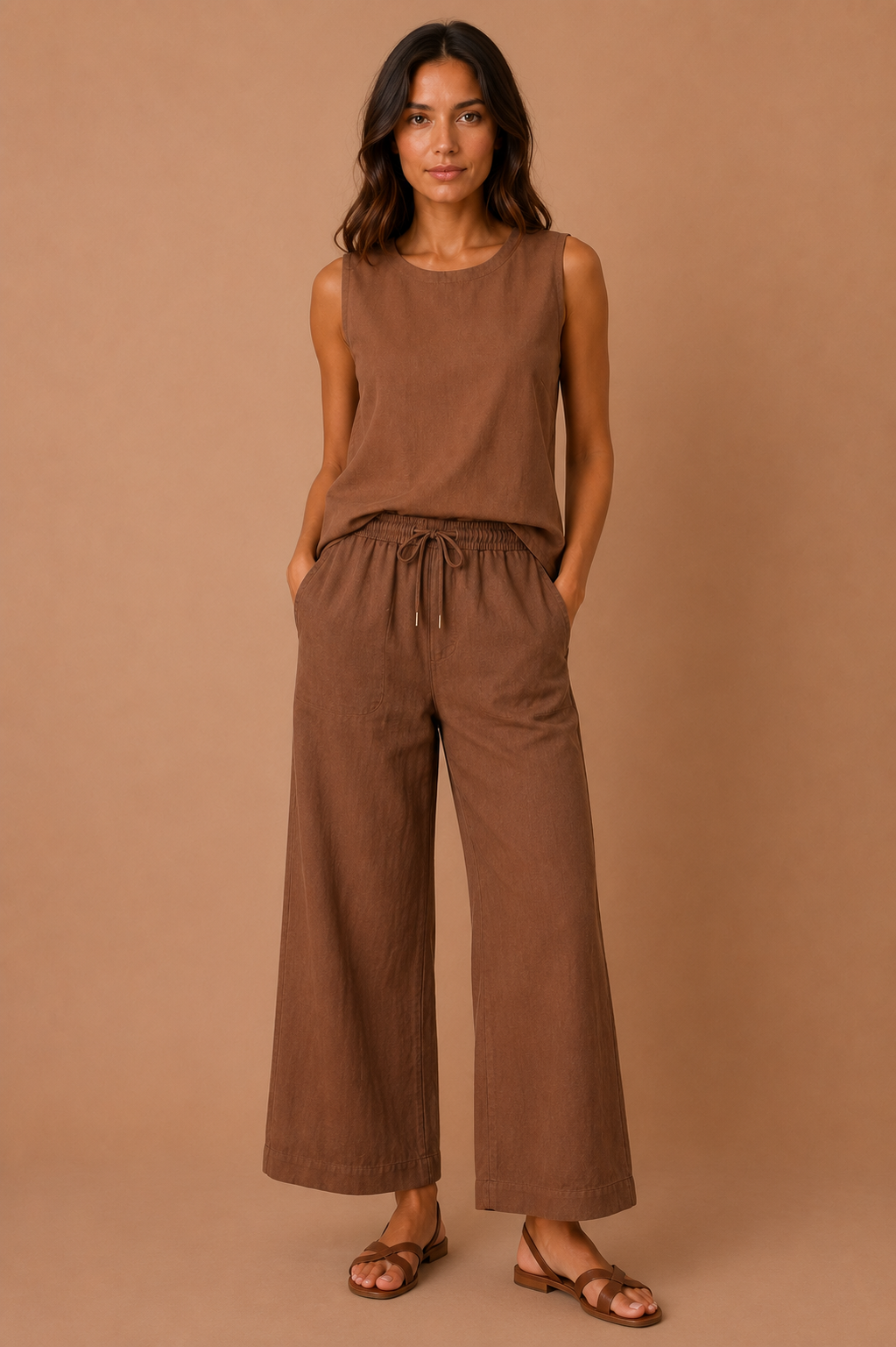 The Kit Linen Top + Pant Set - Sold Separately