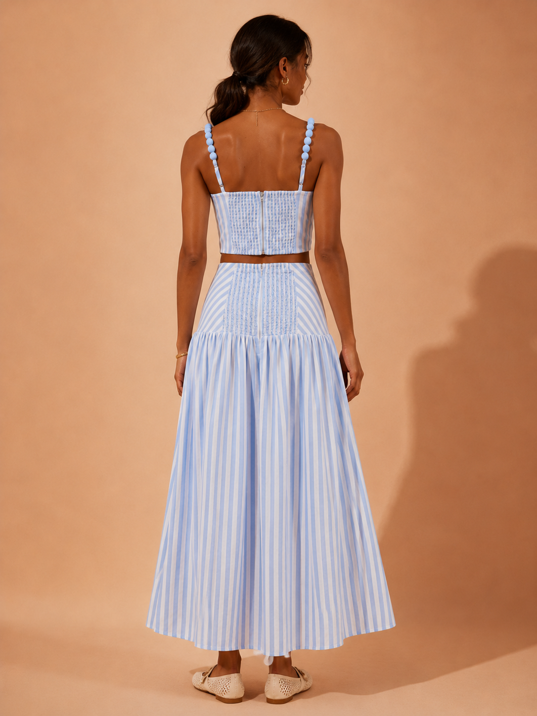 The Quilla Striped Top + Skirt Set - Sold Separately