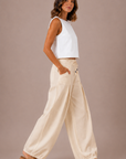 The Reeve Khaki Pleated Barrel Pants