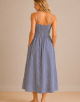 The Nerissa Navy Striped Maxi Dress