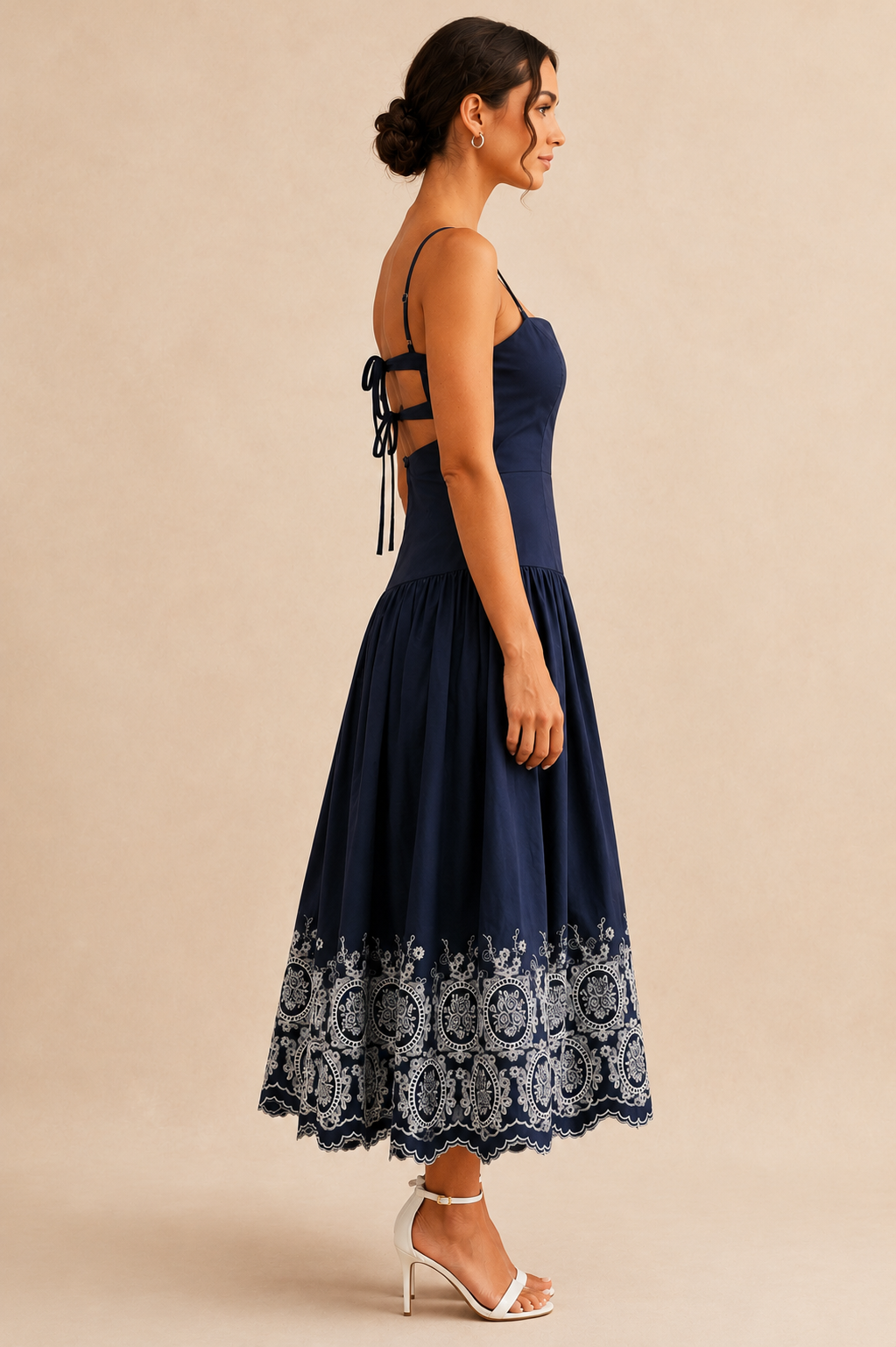 The Magnolia Embroidered Hem Midi Dress
