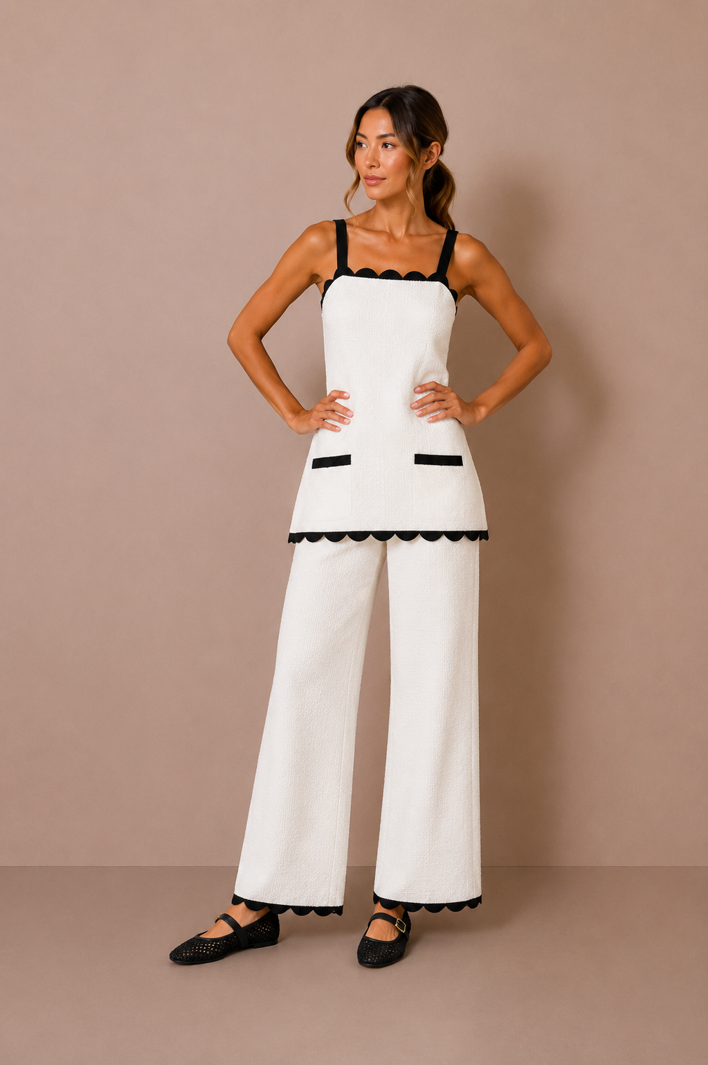 The Ida Scallop Top + Pant Set - Sold Separately