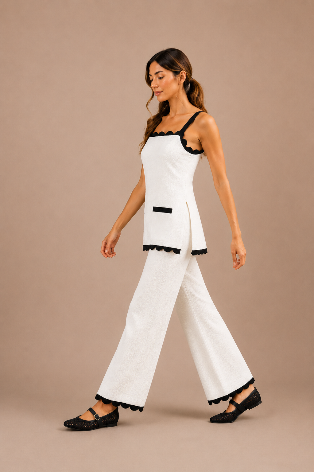 The Ida Scallop Top + Pant Set - Sold Separately