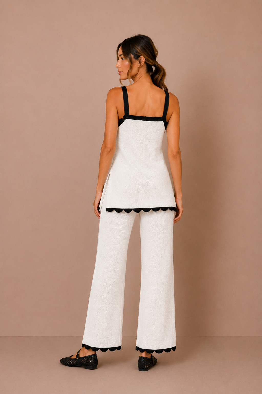 The Ida Scallop Top + Pant Set - Sold Separately