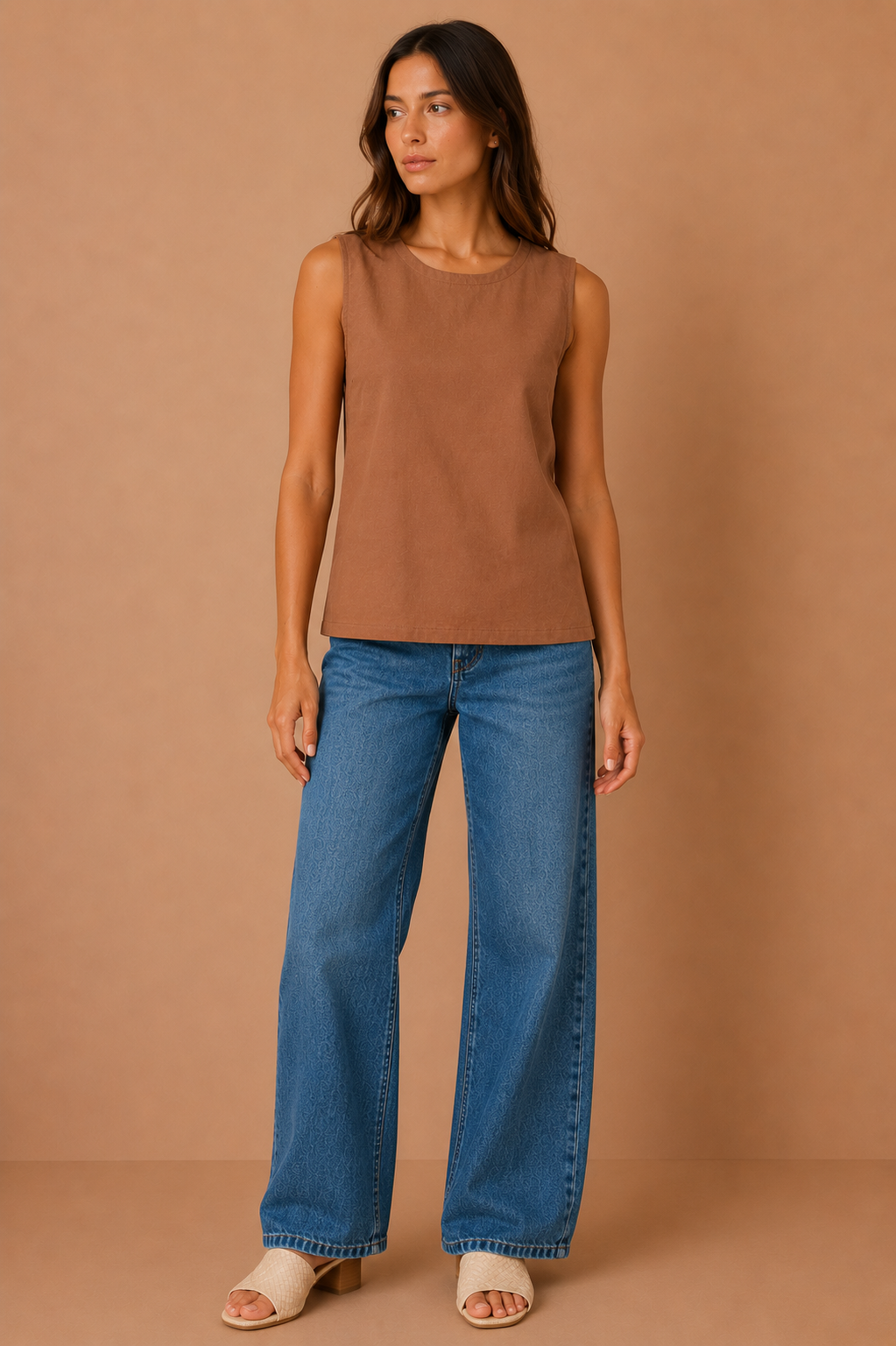 The Nell Brown Linen Top