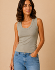 The Sydney Sage Ribbed Tank Top