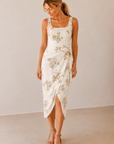 The Emelia Floral Wrap Midi Dress
