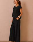 The Asha Black Top + Pant Set - Sold Separately