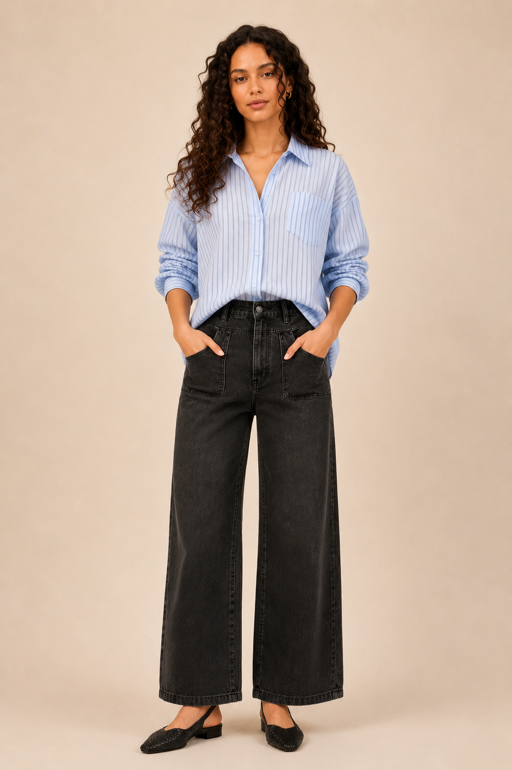 The Elaine Blue Striped Button Down Shirt