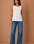 The Nell White Linen Top
