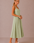 The Sahar Sage Linen Midi Dress