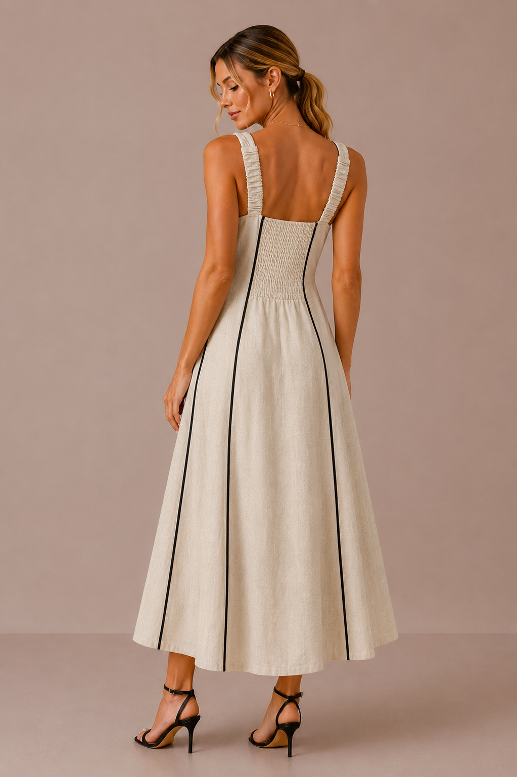 The Sahar Linen Midi Dress