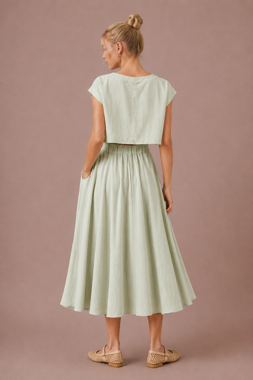 The Santorini Crop Top + Midi Skirt Set- Sold Separately