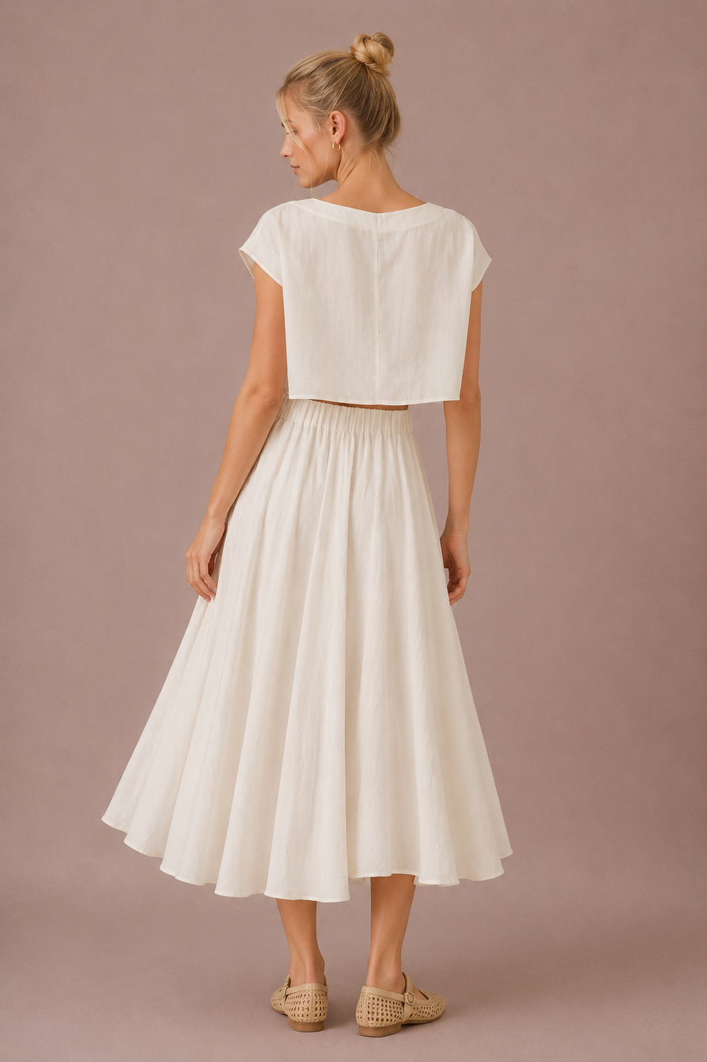 The Santorini Crop Top + Midi Skirt Set- Sold Separately